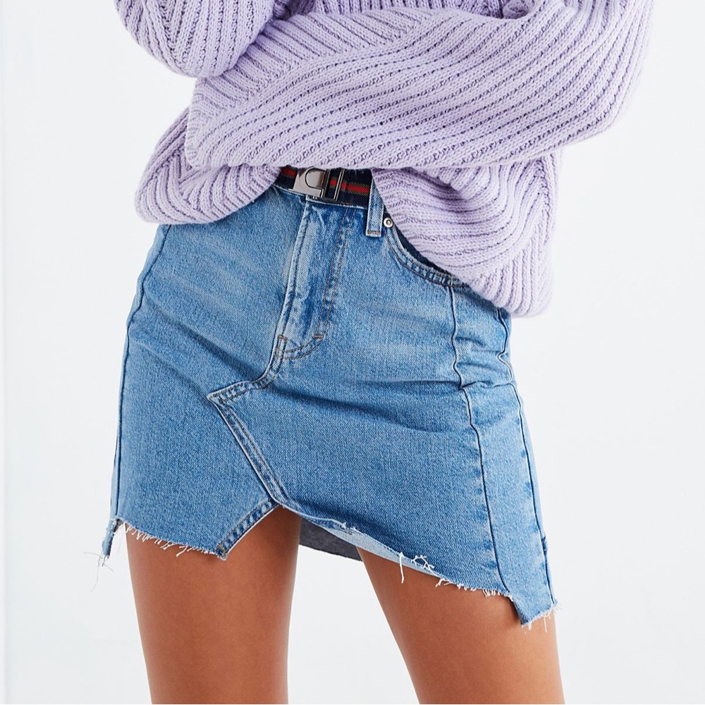 BDG Spliced Denim Pencil Mini Skirt